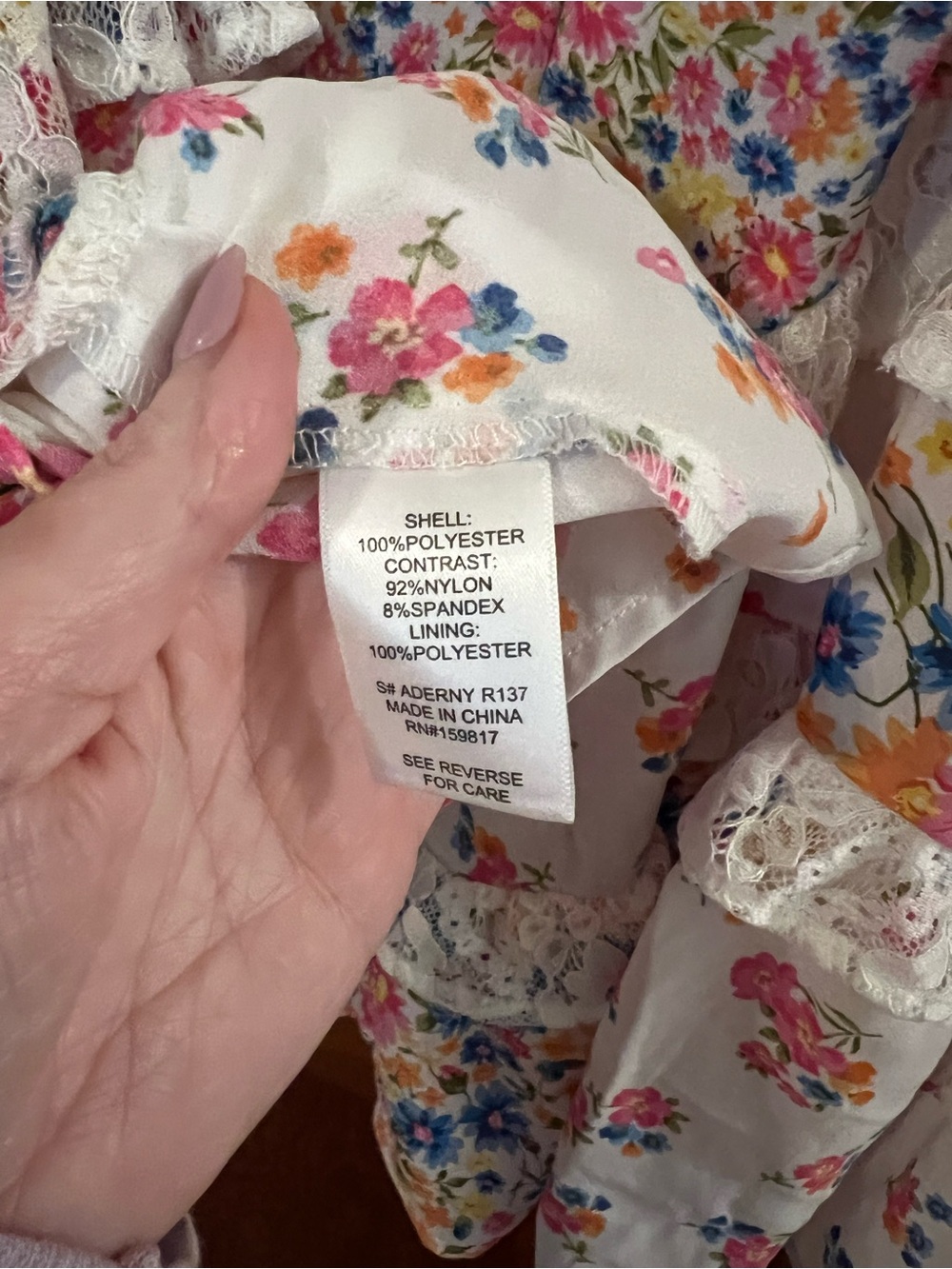 Altar’d State Aderny Patchwork Floral Mini Dress XS Cottagecore Ruffle - Picture 11 of 11